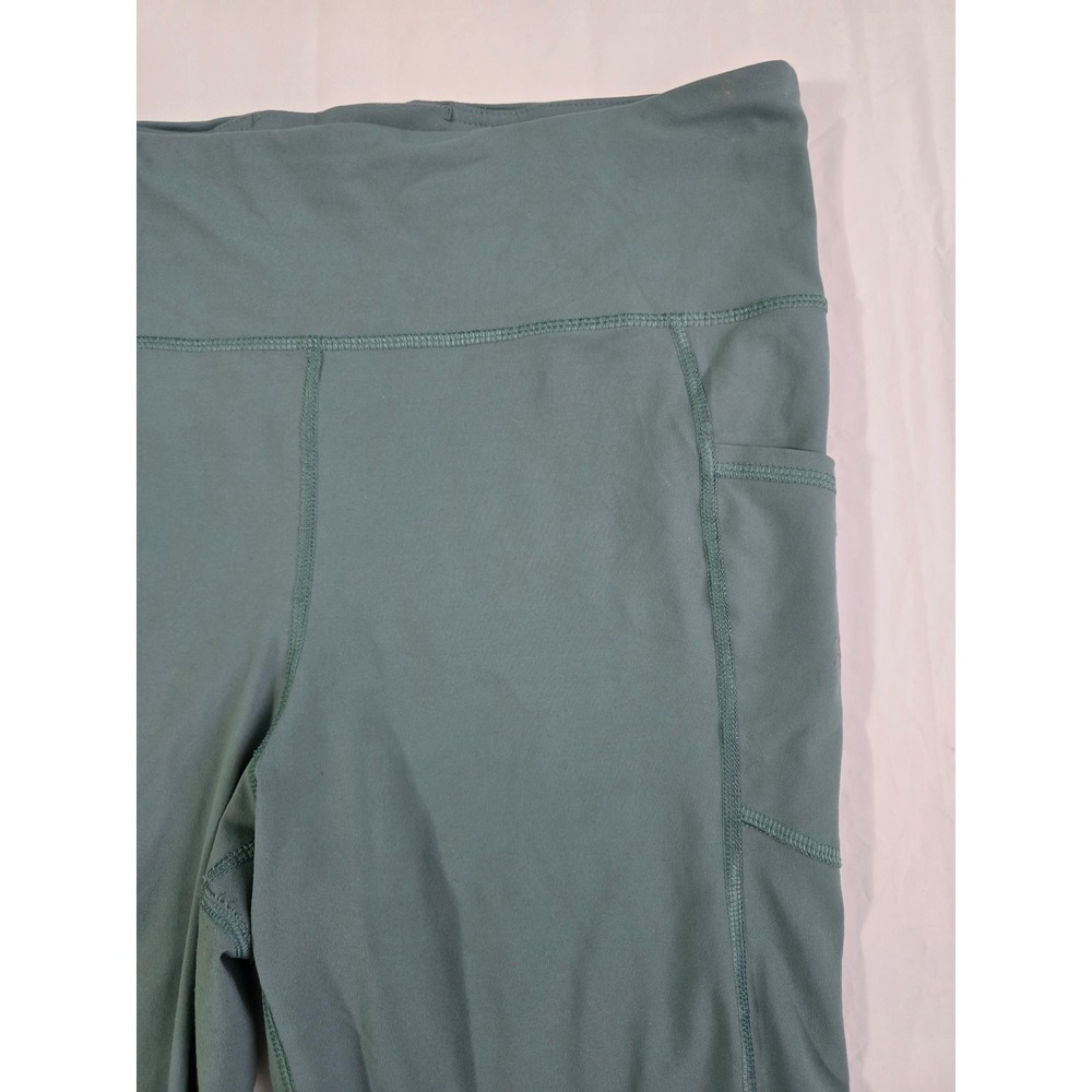 Nine West Active Womens Sage Green High Waisted Biker Shorts Side Pockets Large - Picture 5 of 13
